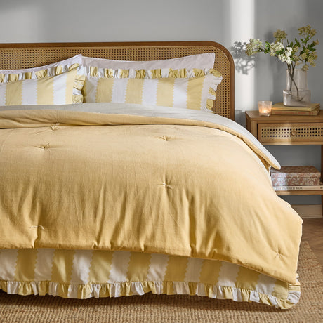 Edie Linen Cotton Bedspread - Butter Yellow