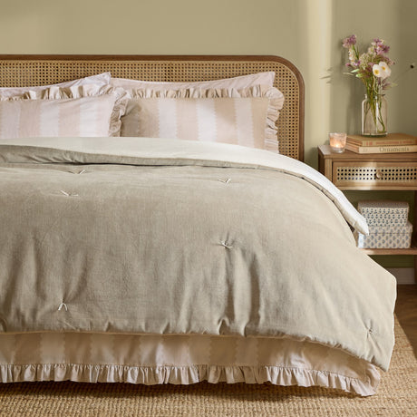 Edie Linen Cotton Bedspread - Natural