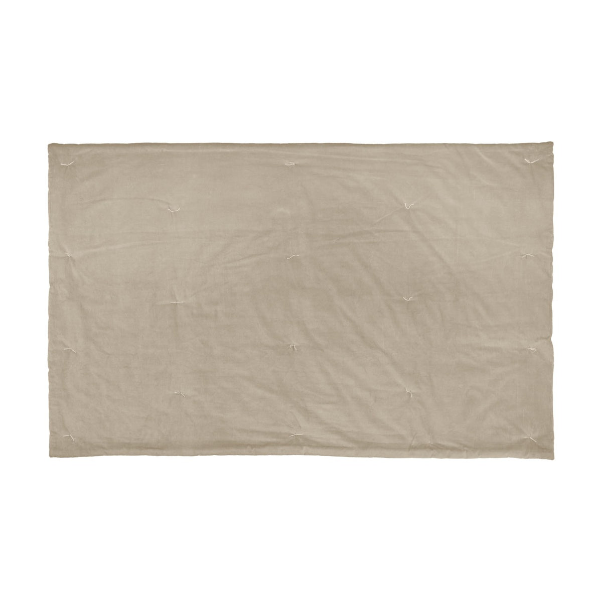Edie Linen Cotton Bedspread in natural, shown reverse side with linen-look cotton weave and quilted tufting detail, laid flat on a plain white background.
