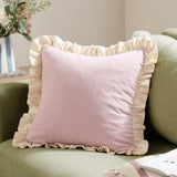 Effie Plain Cotton Cushion - Petal / Vintage Cream