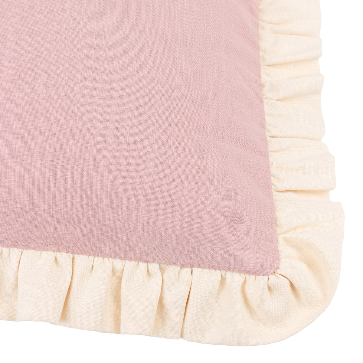 Effie Plain Cotton Cushion - Petal / Vintage Cream