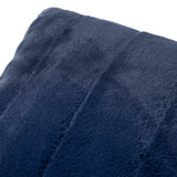 Close-up of the Empress Velvet Faux Fur Cushion in navy, showing deep pile fabric with soft vertical channels, on a plain white background.