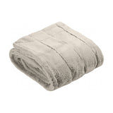 Empress Velvet Faux Fur Throw in grey, folded to show its deep long-pile texture with channelled ridges, shown on a plain white background.