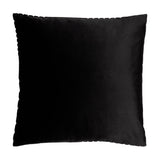 Evoke Geometric Velvet Cushion in black, showing the plain velvet reverse side, square shape, on a white background.