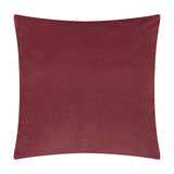 Evoke Geometric Velvet Cushion in burgundy, square 45x45cm, plain velvet reverse shown on a white background.