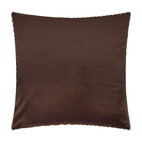 Evoke Geometric Velvet Cushion in chocolate brown, a square velvet cushion with subtle woven texture, shown against a plain white background.