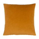 Evoke Geometric Velvet Cushion in gold, plain velvet reverse side shown with piped edging, set against a plain white background.