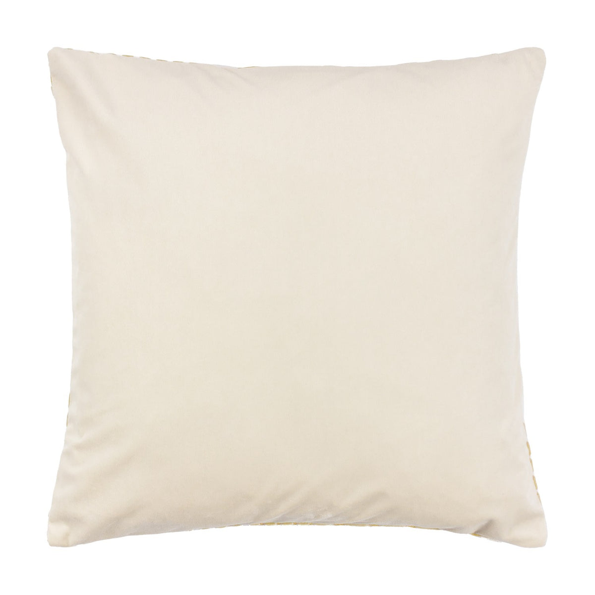 Evoke Geometric Velvet Cushion in Ivory, shown reverse side with plain velvet fabric and no visible pattern, photographed on a white background.