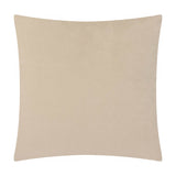 Evoke Geometric Velvet Cushion in beige, square shape with plain velvet fabric front shown on a white background.