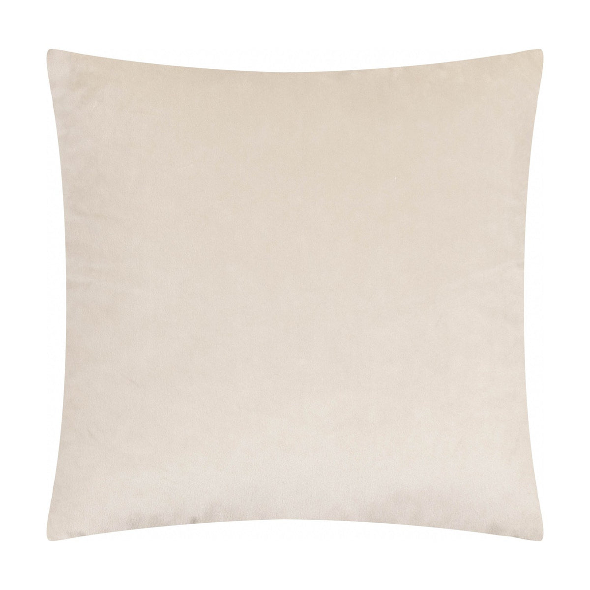 Evoke Geometric Velvet Cushion in pale oyster, a plain square velvet cushion with softly textured surface, shown against a plain white background.