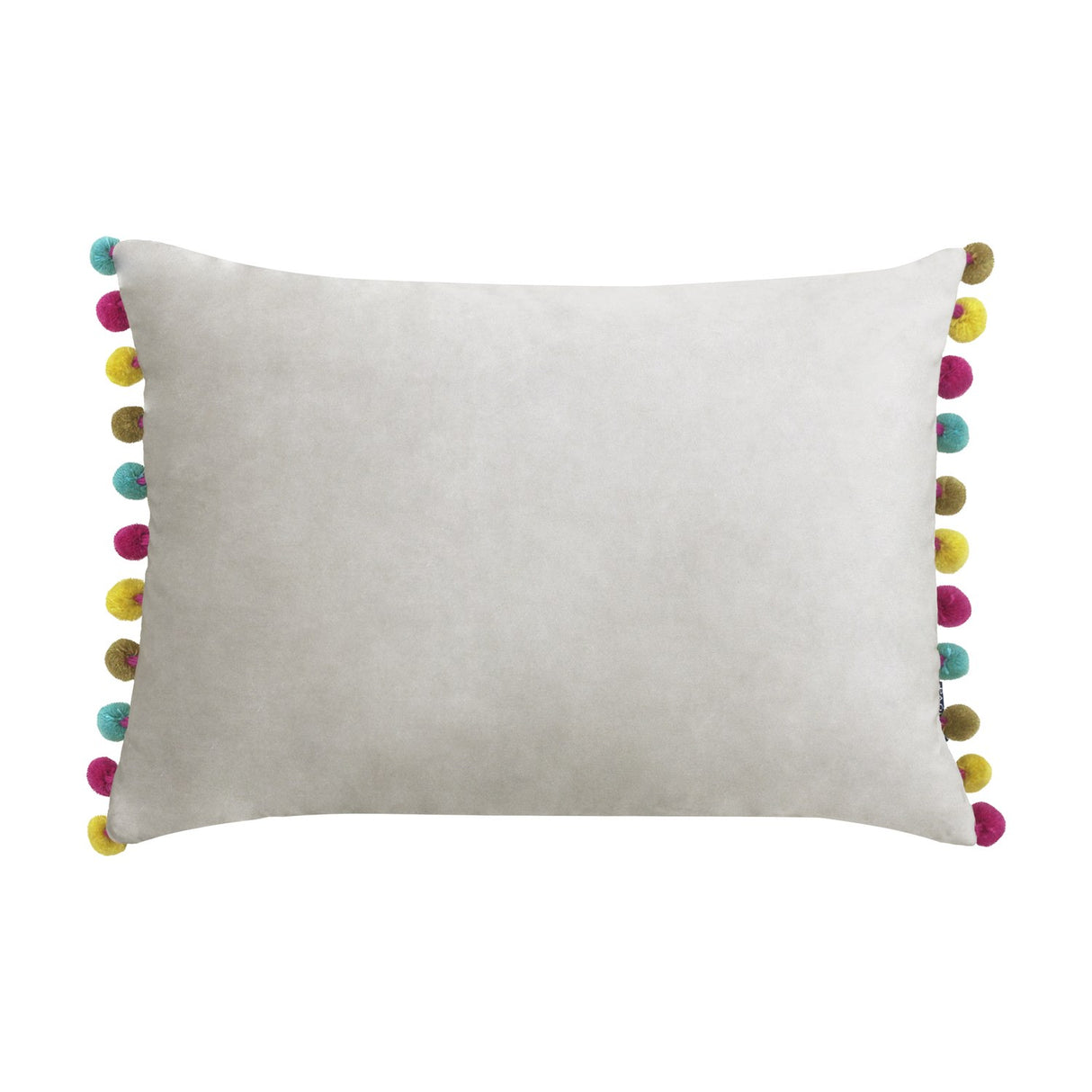 Fiesta Plain Velvet Cushion - Dove/Multi
