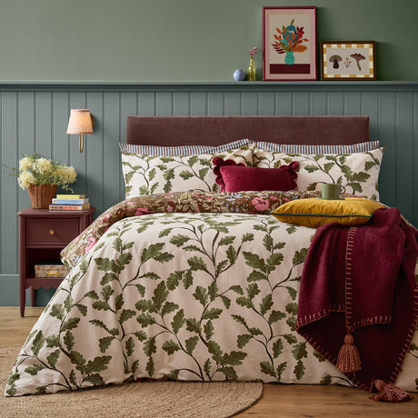 Forest Bloom Reversible Floral Duvet Cover Set - Chocolate