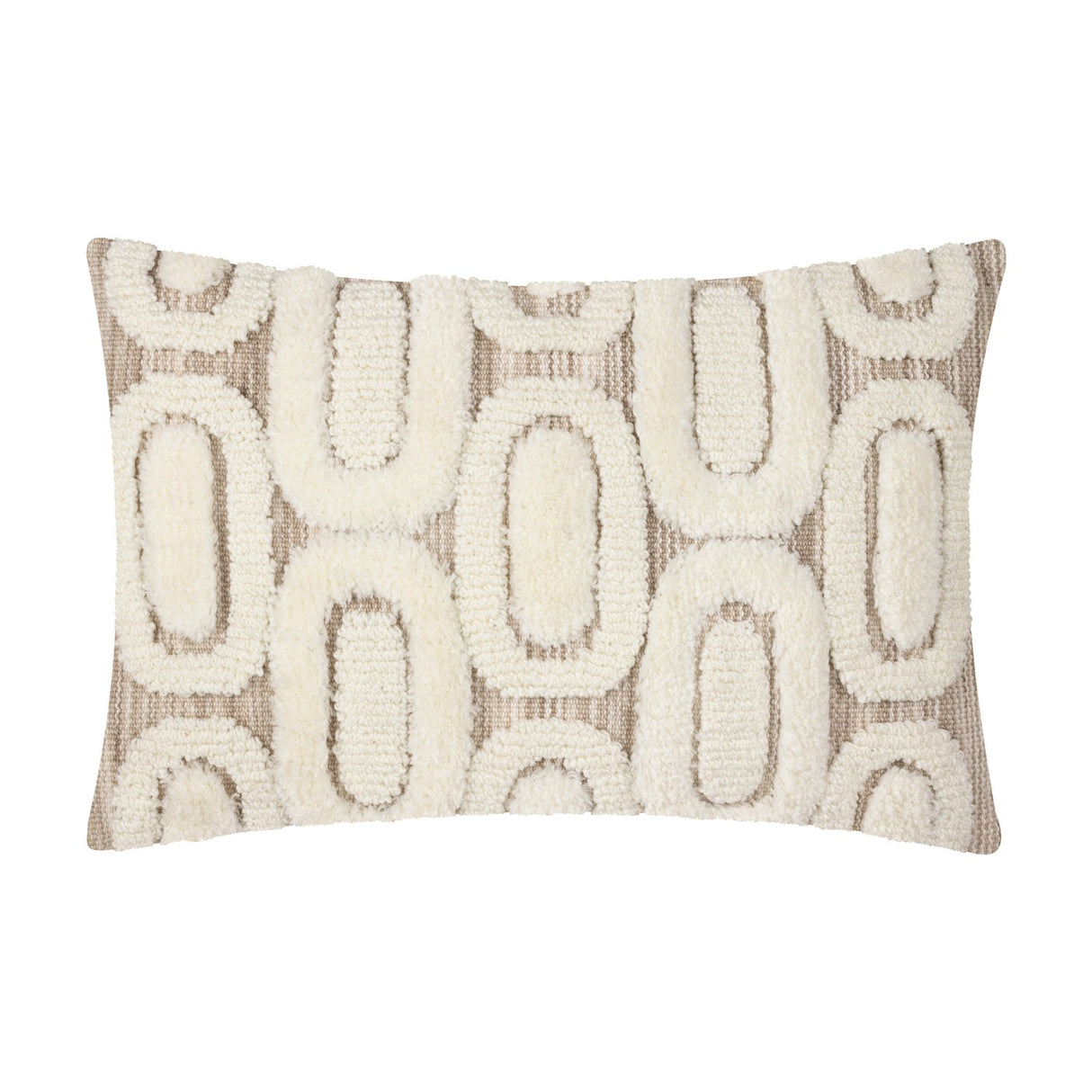 Fosse Geometric Polyester Cushion - Natural