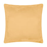 Square polyester cushion in the Fruits range, Lemon/Lime, shown reverse side in plain warm yellow with piped edge trim, on a white background.