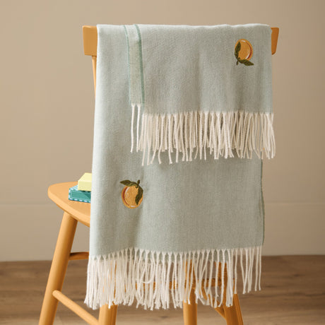 Fruits Knitted Polyester Throw - Zesty Orange