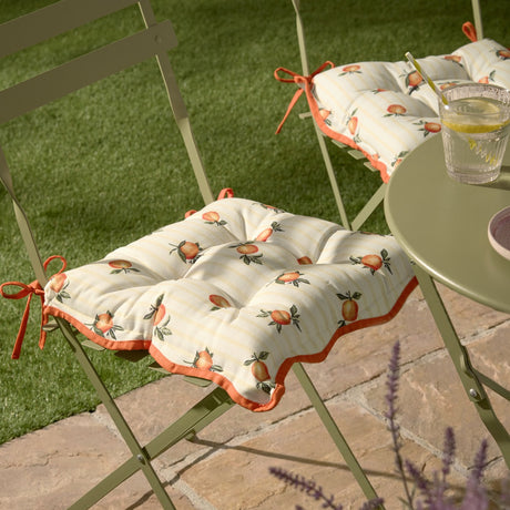 Fruits Striped Polyester Seat Pad - Yellow