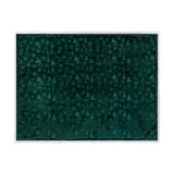 Festive Time Sherpa Woodland Polyester Throw in emerald green, featuring an embossed tonal pattern of trees and snowflakes with a white trimmed edge, shown against a plain background.