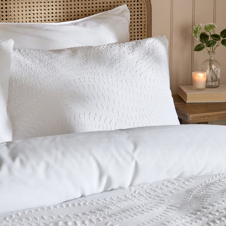 Georgia Woven Polycotton Duvet Cover Set - White