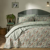 Golden Lily Percale Cotton Bedspread - Herbal Green
