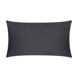Rectangular black velvet bolster cushion, plain reverse side shown, on a white background.