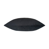 Gold Bee Animal Velvet Cushion in black, shown side-on with a plump bolster shape and smooth faux-velvet fabric, photographed against a plain white background.