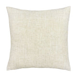 Square cushion in plain cream linen-blend fabric with a woven, textured finish, shown against a plain white background.