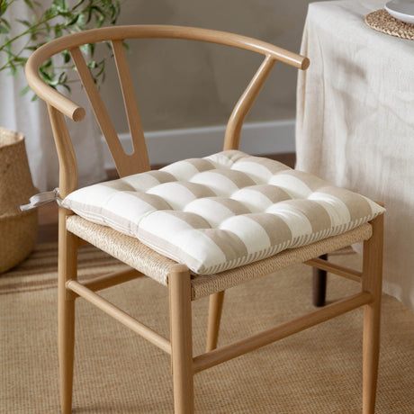 Hayle Reversible Cotton Seat Pad - Natural