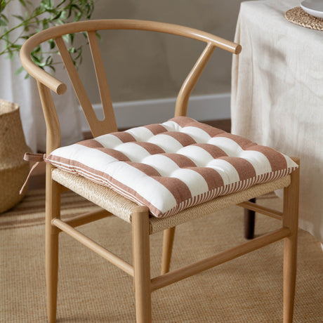 Hayle Reversible Cotton Seat Pad - Pecan