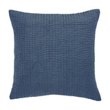 Haze Plain Velvet Cushion in Bluebelle, a square 50 x 50cm design with finely quilted parallel channel texture, shown on a plain white background.