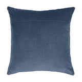 Haze Plain Velvet Cushion in Bluebelle, square 50 x 50cm, shown reverse side in smooth unquilted velvet with concealed seam, plain white background.