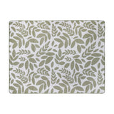 Hazel Botanical Polyester Throw in olive green, rectangular with an all-over leaf pattern, double-sided design, shown flat on a plain white background.
