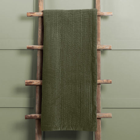 Haze Velvet Cotton Throw - Sage