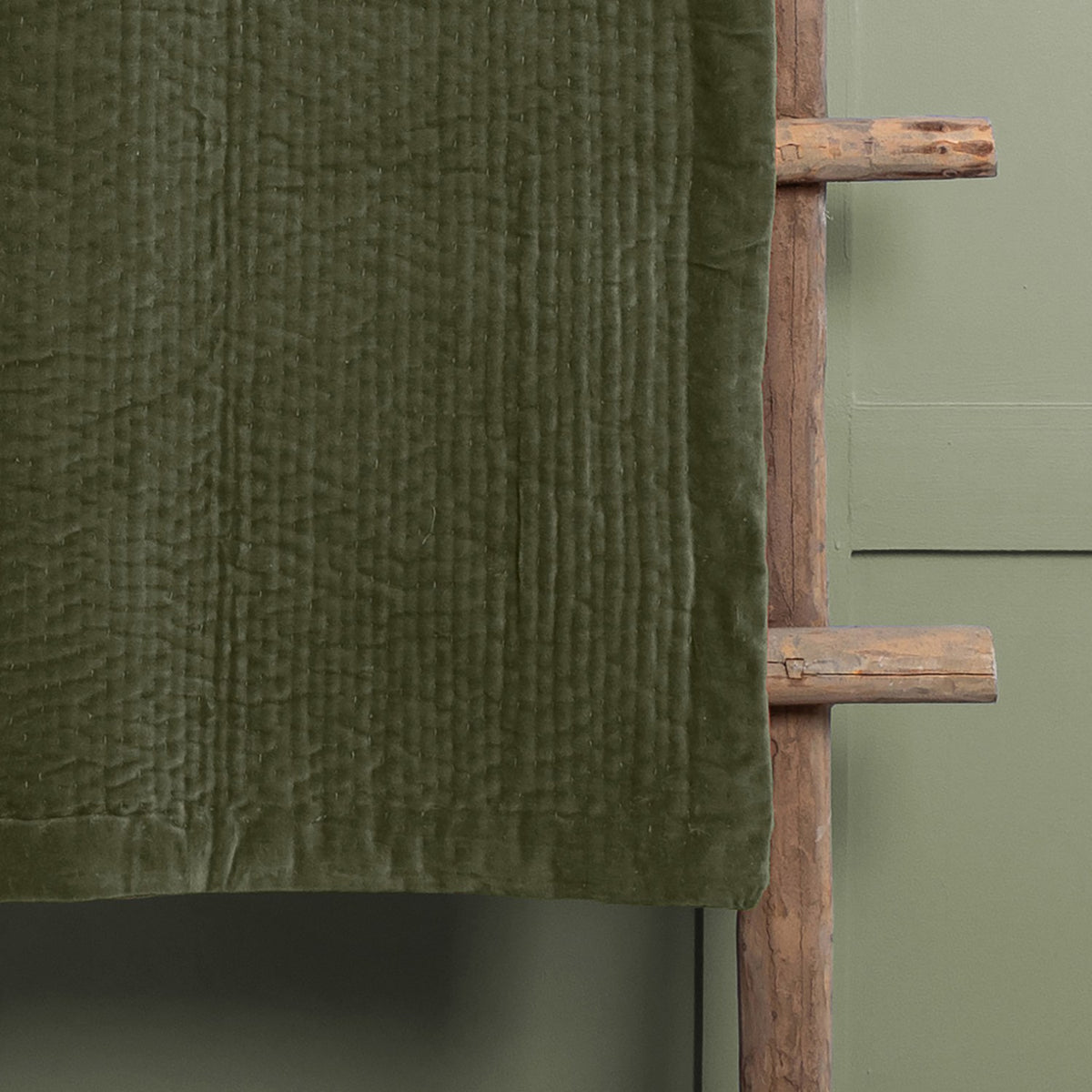 Haze Velvet Cotton Throw - Sage