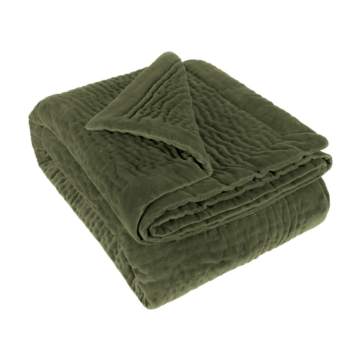 Haze Velvet Cotton Throw - Sage