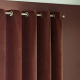 Heavy Chenille Velvet Lined Eyelet Curtains - Nutmeg