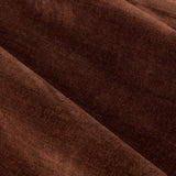 Close-up of Heavy Chenille Plain Velvet Pencil Pleat Curtains in nutmeg, showing the soft, mottled chenille fabric texture with folds and pleats.
