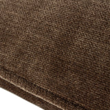 Close-up of the Heavy Chenille Eyelet Velvet Cushion in brown, showing the dense, short-pile chenille texture and stitched edge seam.