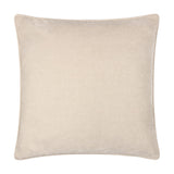Square Heavy Chenille Velvet Linen cushion in beige, showing a plain slubbed textured face with piped edge trim, on a white background.