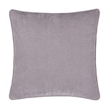 Square heavy chenille cushion in plain mauve velvet with piped edging, 50 x 50cm, shown on a plain white background.