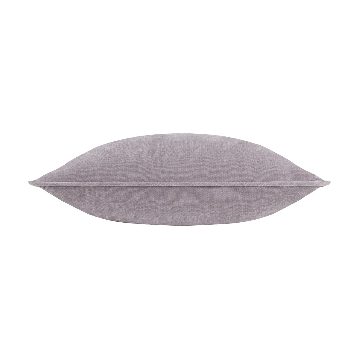 Heavy Chenille Plain Velvet Cushion in mauve, shown edge-on to reveal its plump square shape and velvety textured surface, set against a plain white background.
