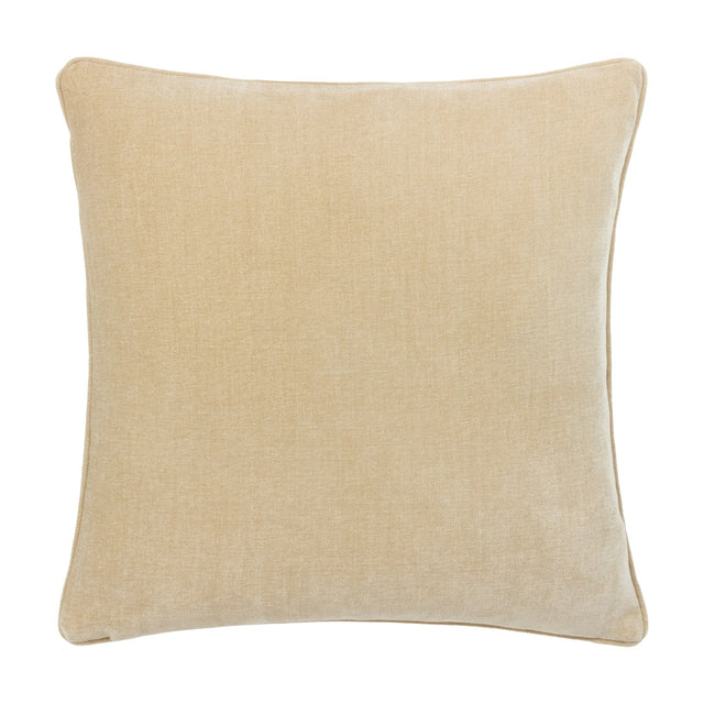 Heavy Chenille Eyelet Velvet Cushion in natural cream, square with piped edge trim, shown on a plain white background.