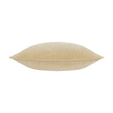 Side view of the Heavy Chenille Eyelet Velvet Cushion in natural cream, showing its plump, piped edge and soft chenille texture on a plain white background.