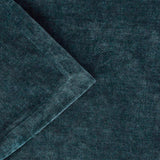 Folded corner of the Heavy Chenille Eyelet Velvet Throw in navy, showing the dense chenille nap with light-catching texture across the fabric folds.