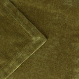 Close-up of the Heavy Chenille Eyelet Velvet Throw in olive green, showing a folded corner and the dense, textured pile of the polyester velvet fabric.