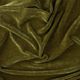 Heavy Chenille Eyelet Velvet Throw in olive green, close-up of draped fabric showing dense pile texture and soft folds.