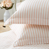 Hebden Cotton Striped Duvet Cover Set - Blush