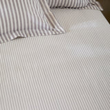 Hebden Striped Cotton Fitted Sheet - Mauve