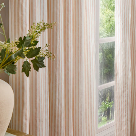Hebden Cotton Printed Eyelet Curtains - Blush