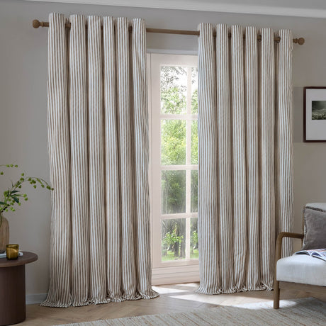 Hebden Cotton Printed Eyelet Curtains - Mole