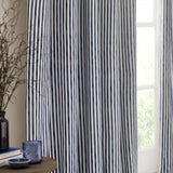Hebden Cotton Printed Eyelet Curtains - Navy